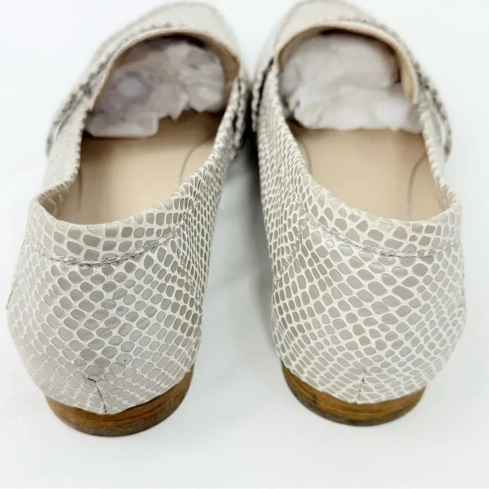 Vionic ZANA Gray Tan Lizard Print Slip On Orthotic Loafer Flats